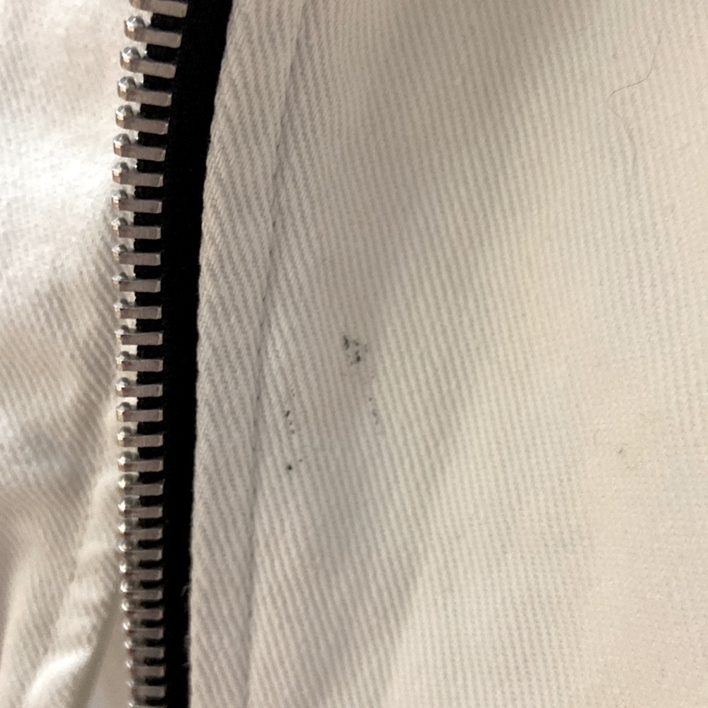 TRIPP NYC LG. WHITE & BLACK BIKER/MOTO JACKET~ZIPPERS, STRAPS, STUDS & CLASPS - Picture 13 of 15